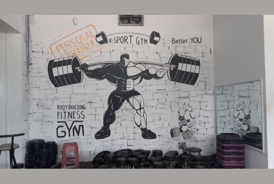 Tranh vẽ trang trí phòng Gym 