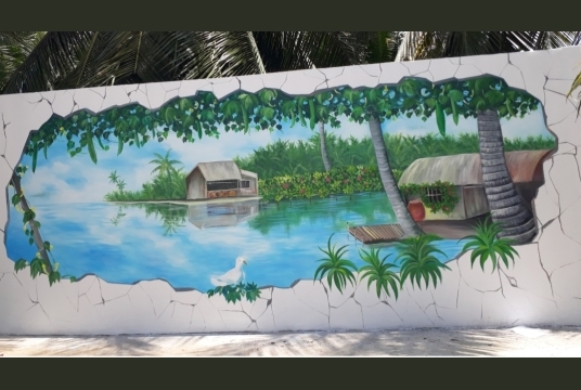 Tranh Vẽ Giàn Mướp Sông Quê Miền Tây Bến Tre