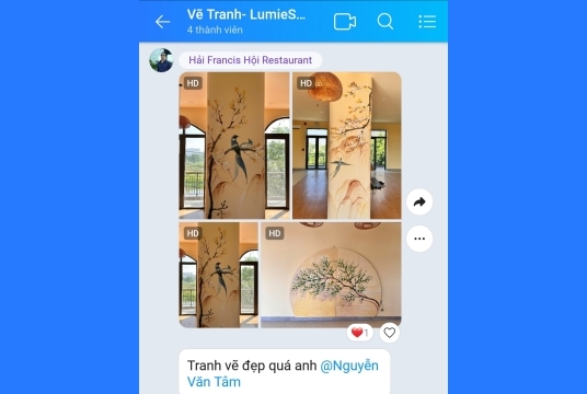 Vẽ Tranh Tường Trang Trí Cây Cột Tạo Không Gian Spa