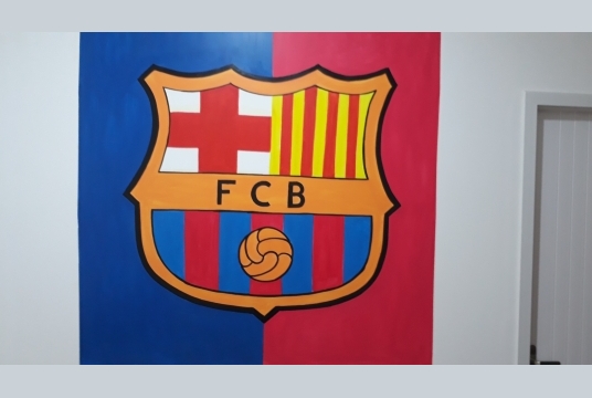Vẽ Tranh Tường Lô Gô Câu Lạc Bộ Barcelona