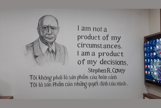 Vẽ Chân Dung Stephen R. Covey Và Chữ Châm Ngôn