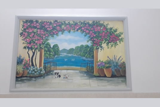 Tranh Vẽ Hoa Hồng 3D Trang Trí Căn Hộ Nhà Phố