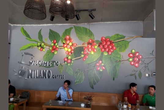Tranh Tường Cành Cà Phê Nổi Bật Và Ấn Tượng
