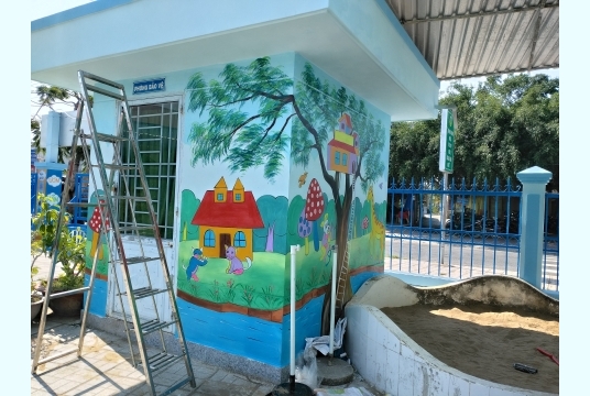 Vẽ Tranh Tường Trang Trí Phòng Bảo vệ Trường Học